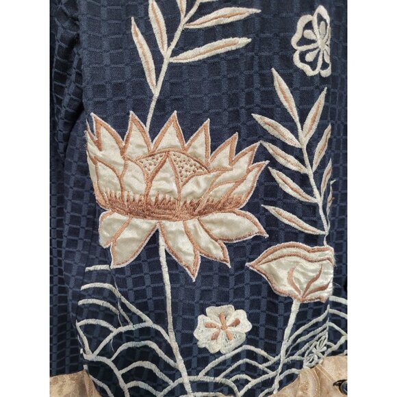 Alex Kim Embroidered Brocade Artsy Button Jacket Womens S Mature Office - Picture 15 of 16